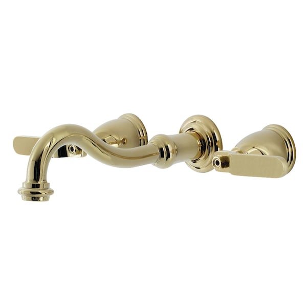 Kingston Brass KS3122KL Two-Handle Wall Mount Bathroom Faucet, Polished Brass KS3122KL - main